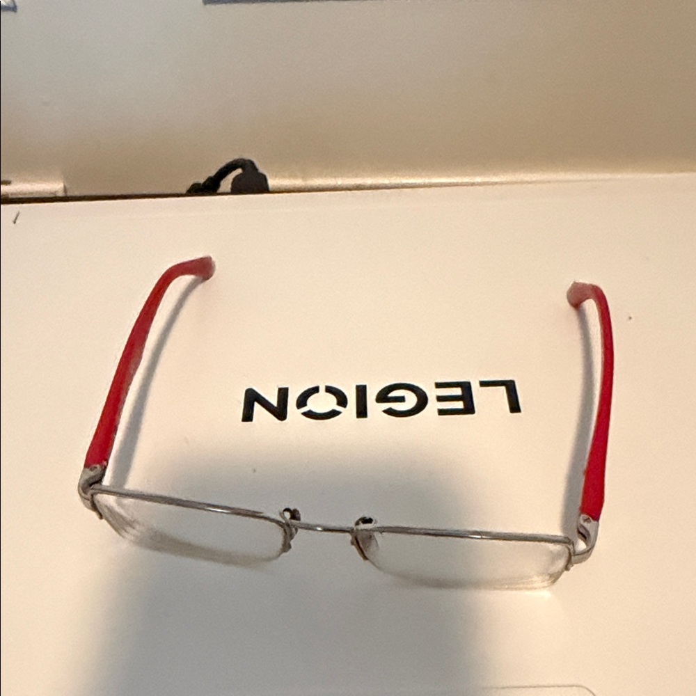 Ray ban half frame red glasses
